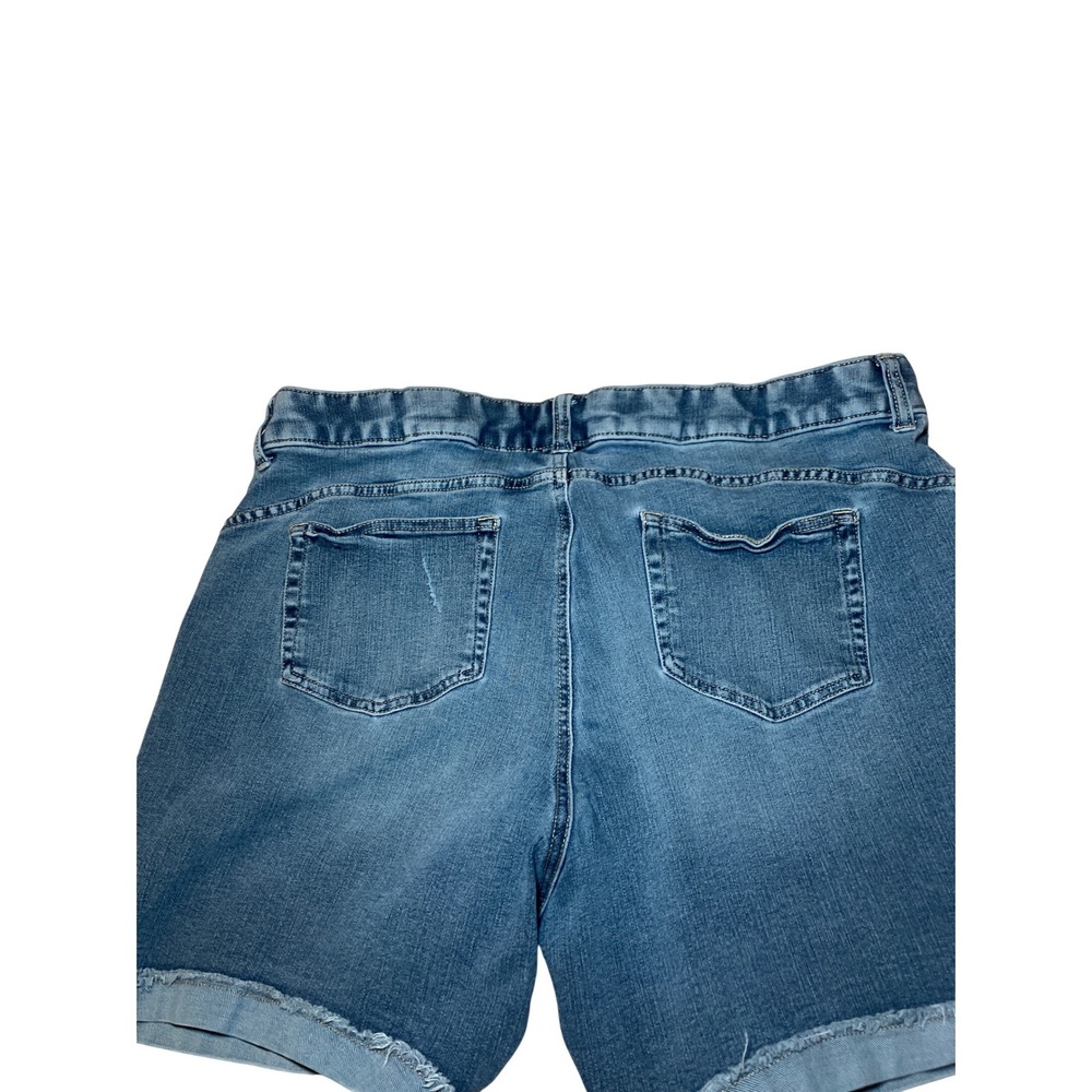 Terra & Sky Denim Shorts Women's 20W Blue  Raw Hem Stretch Plus Size - Picture 5 of 8